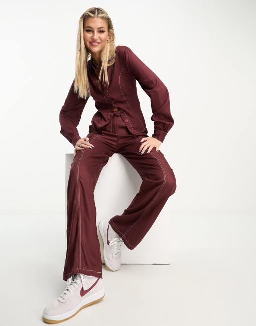 Chocolate Brown Velvet Pant Suit