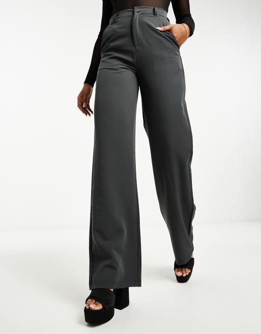 Heartbreak wide leg tailored pants in grey (part of a set)