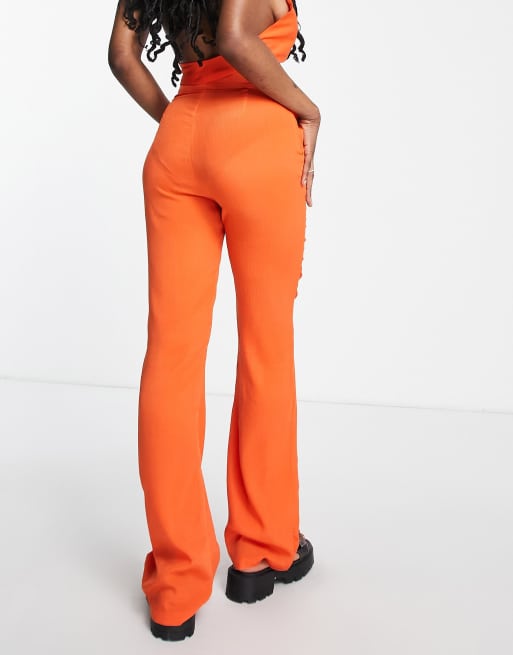 Heartbreak wide leg trousers co-ord in orange, 2 of 4