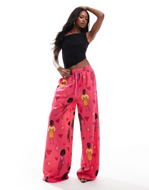 Heathe Ebi pants in pink print