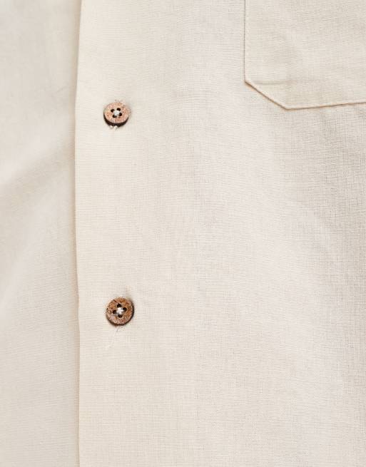 Heathe Olaitan linen oversized shirt in butter co-ord