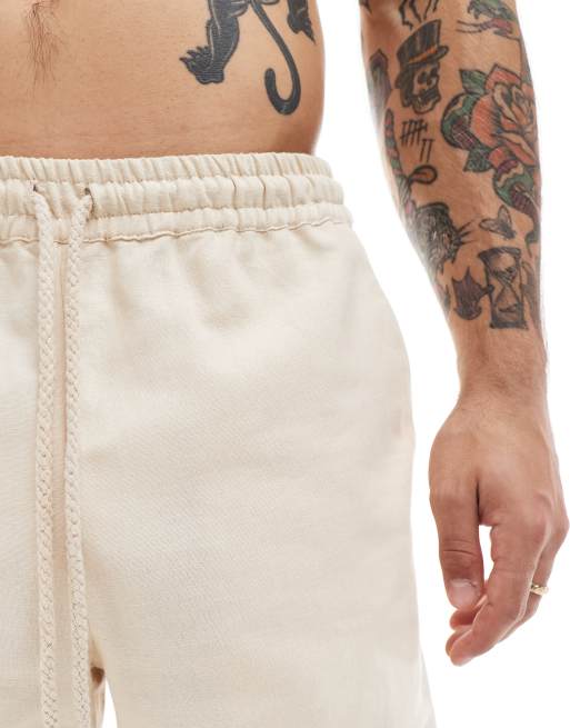 Heathe Olaitan linen oversized tailored trousers in butter co-ord, 4 of 5