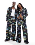 [Heathe] Heathe Unisex Eko flared pants in all-over print (part of a set)-Multi XS Multi