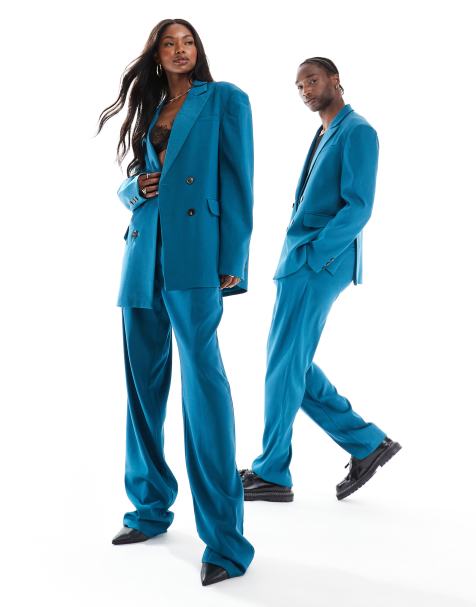 Heathe Unisex Odara tailored trouser co-ord in teal - view 1