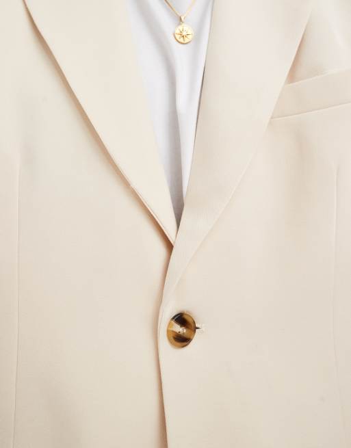 Heathe Zik short sleeve blazer in cream (part of a set), 3 of 5