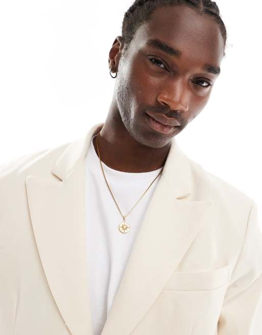Heathe Zik short sleeve blazer in cream (part of a set), 5 of 5