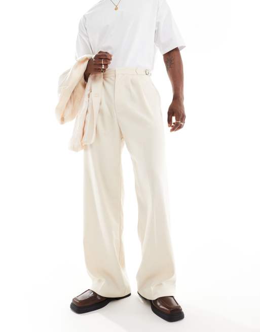 Heathe Zik wide leg tailored trousers in cream co-ord