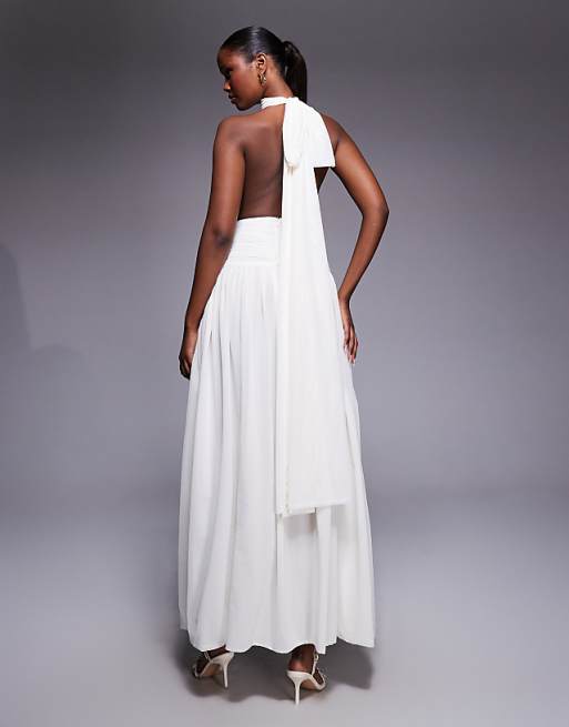 drop waist backless dress Coco Dropped Waist Maxi Dress / Black | MESHKI main image 1