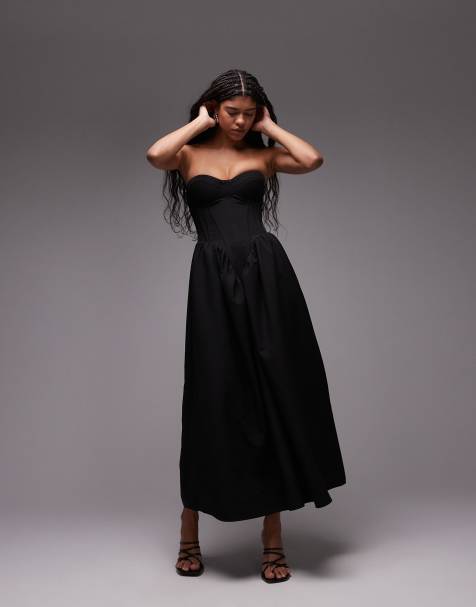 Heiress Beverly Hills - Robe bandeau longue style corset - Noir - view 1