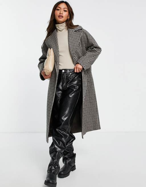 Helene Berman - Cappotto doppiopetto in misto lana a quadri multicolore