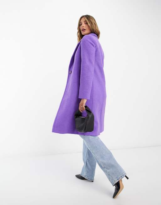 Pieces Alice wool blend coat in lilac