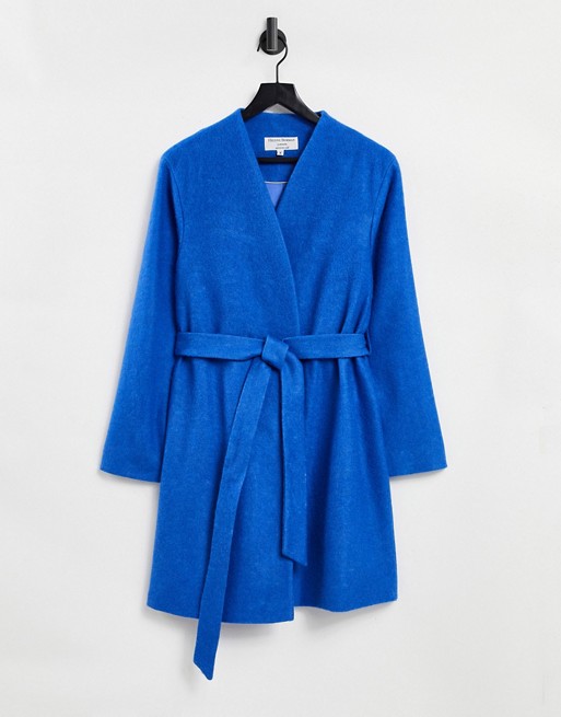 Helene Berman collarless tie waist coat in blue