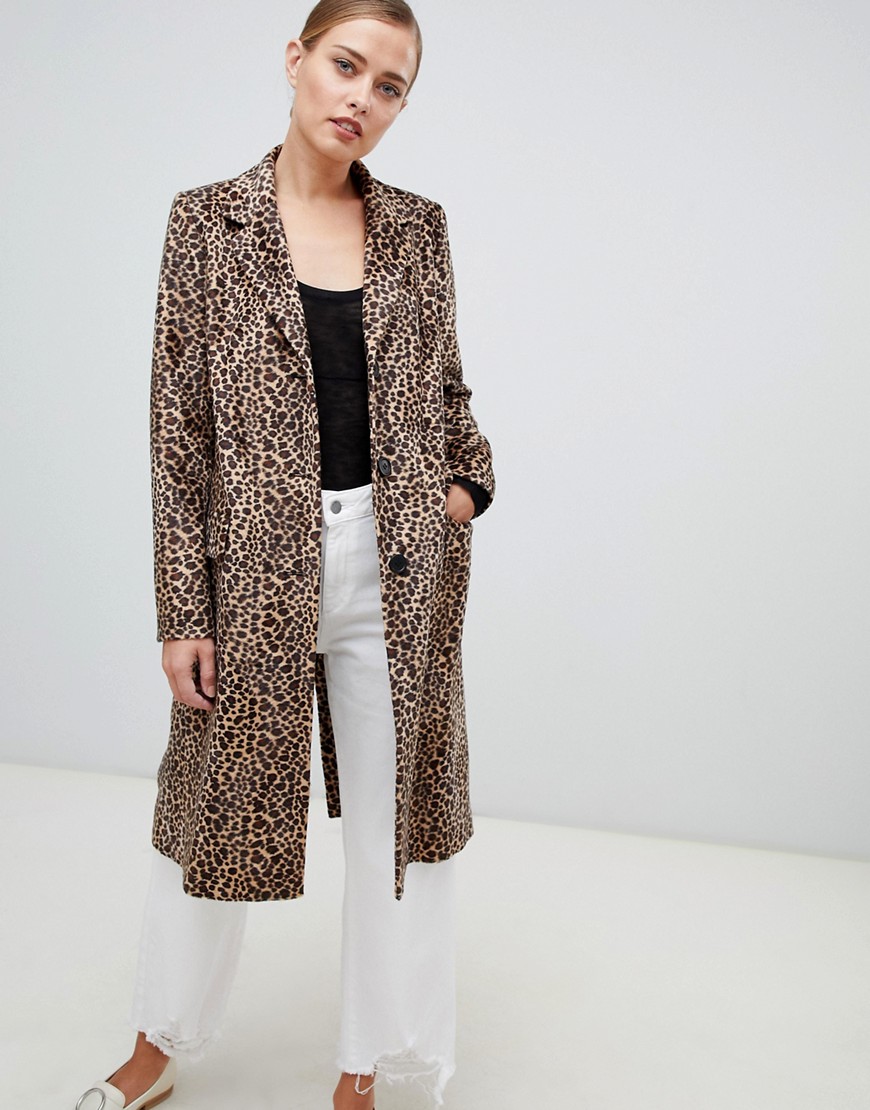 Helene Berman - college-frakke i leopardprint-Brun