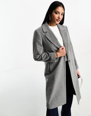 Helene Berman kitty one button coat in grey - ASOS Price Checker