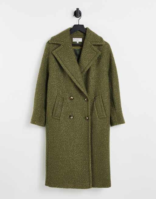 Helene Berman - Manteau croisé en bouclé - Vert sauge