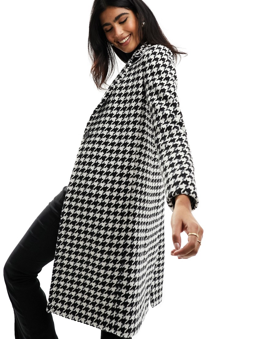 Helene Berman one button college coat in houndstooth-Multi
