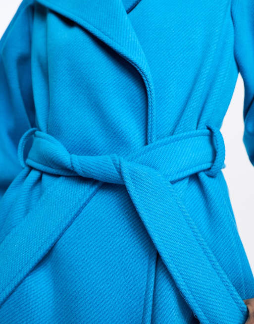 Royal blue outlet wrap coat