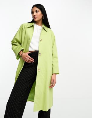 Helene Berman raglan trench coat in apple green