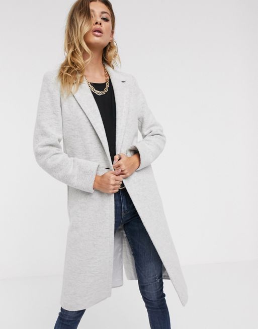 Helene Berman single button college coat in wool blend | ASOS