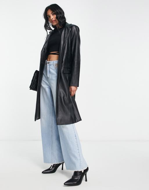 Helene Berman - Sort college-frakke i pleather i 90'er-stil , 2 af 4