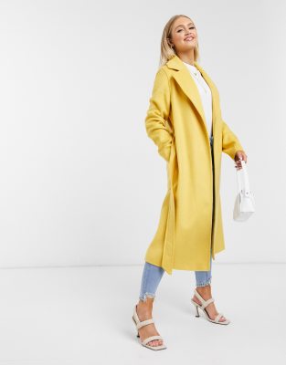 yellow wrap coat