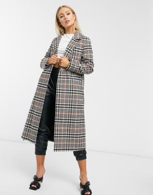 check wrap coat