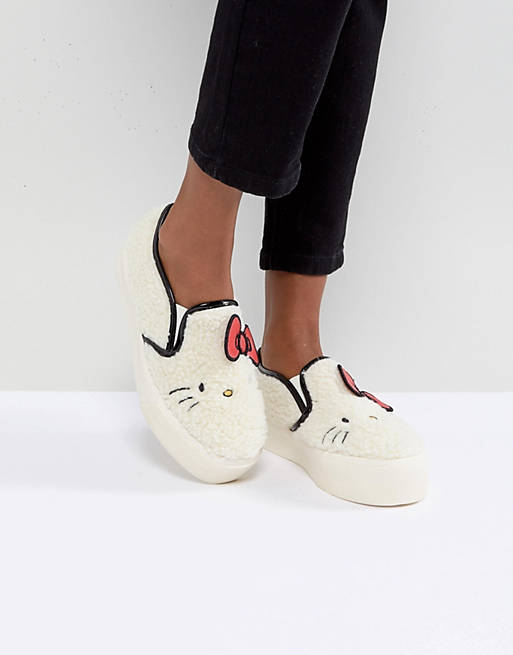 Hello Kitty X ASOS Borg Sneakers With Embroidery Detail