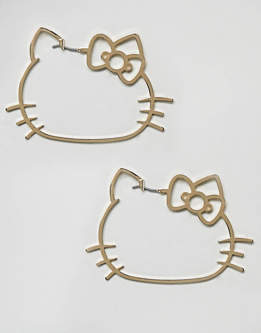 Hello Kitty x ASOS Cut Out Hoop Earrings
