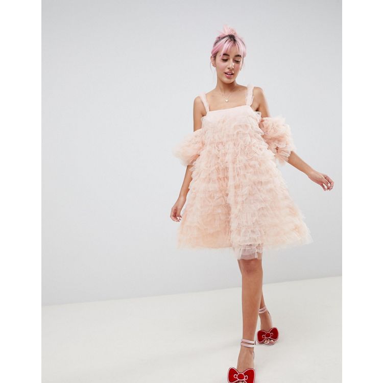 Hello Kitty x ASOS DESIGN cold shoulder dress