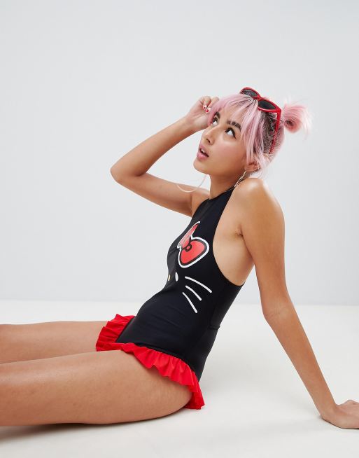 Women's hello hot sale kitty swimsuit