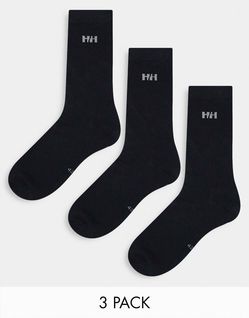 Helly Hansen 3 pack everyday cotton socks in black