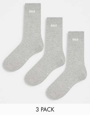 Helly Hansen 3 pack everyday cotton socks in gray