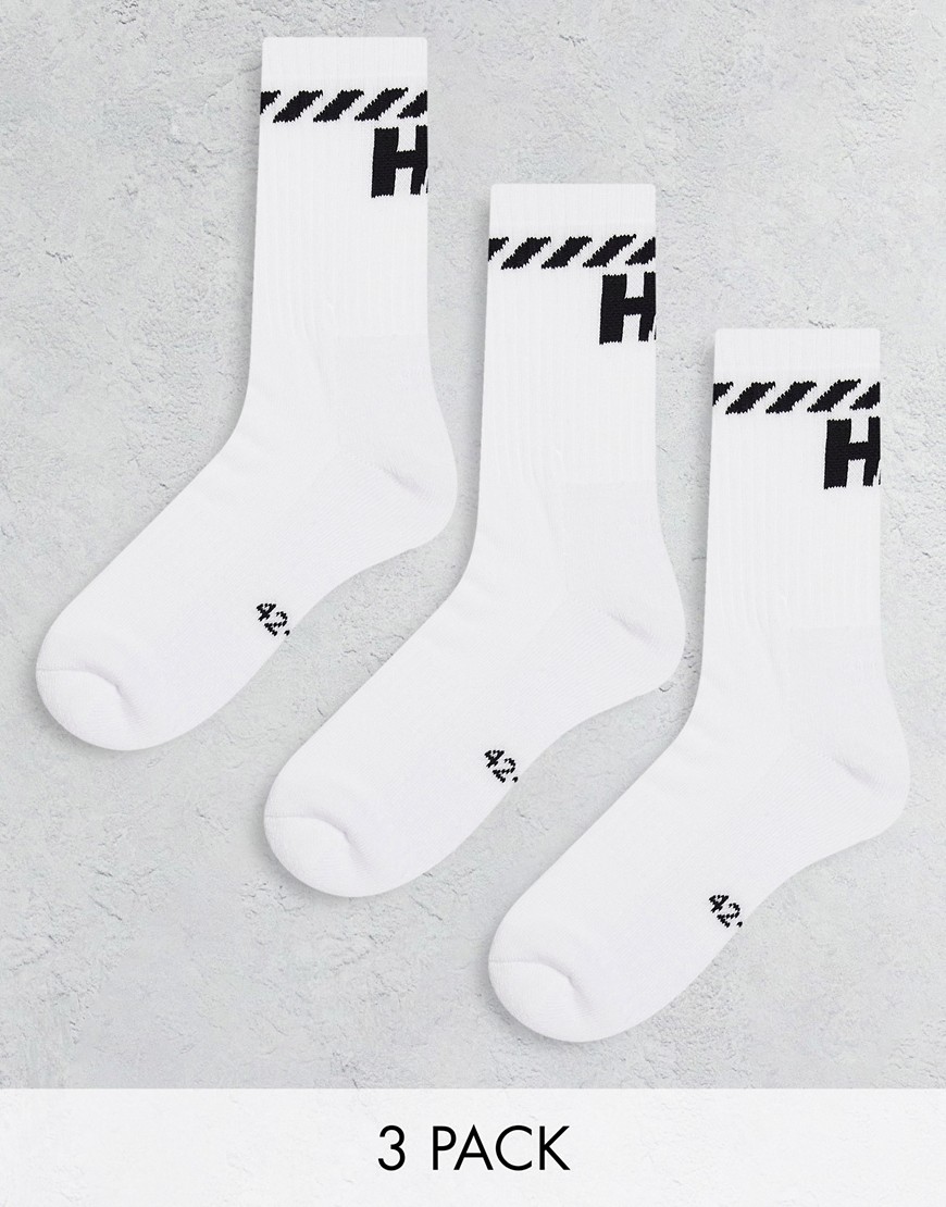 helly hansen 3 pack sports socks in white