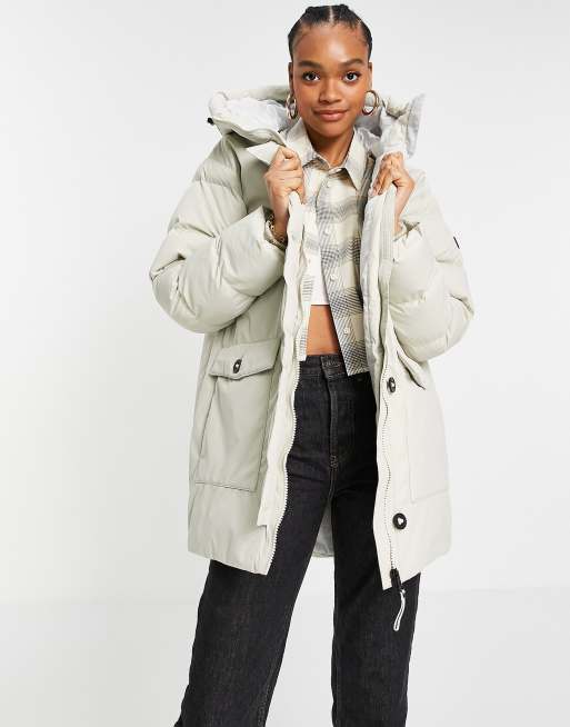 Helly Hansen arya parka jacket in beige | ASOS