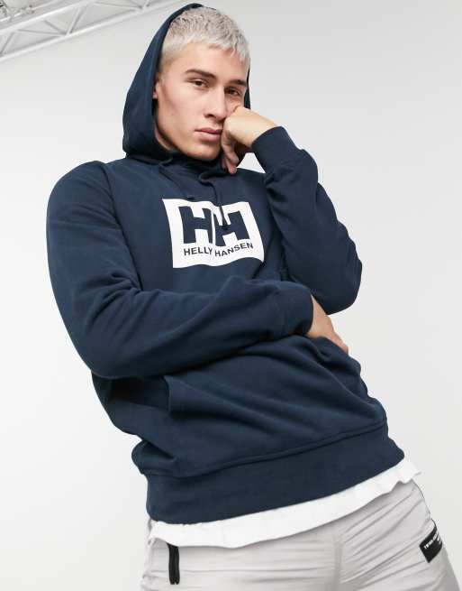 Helly Hansen Box hoodie in navy ASOS