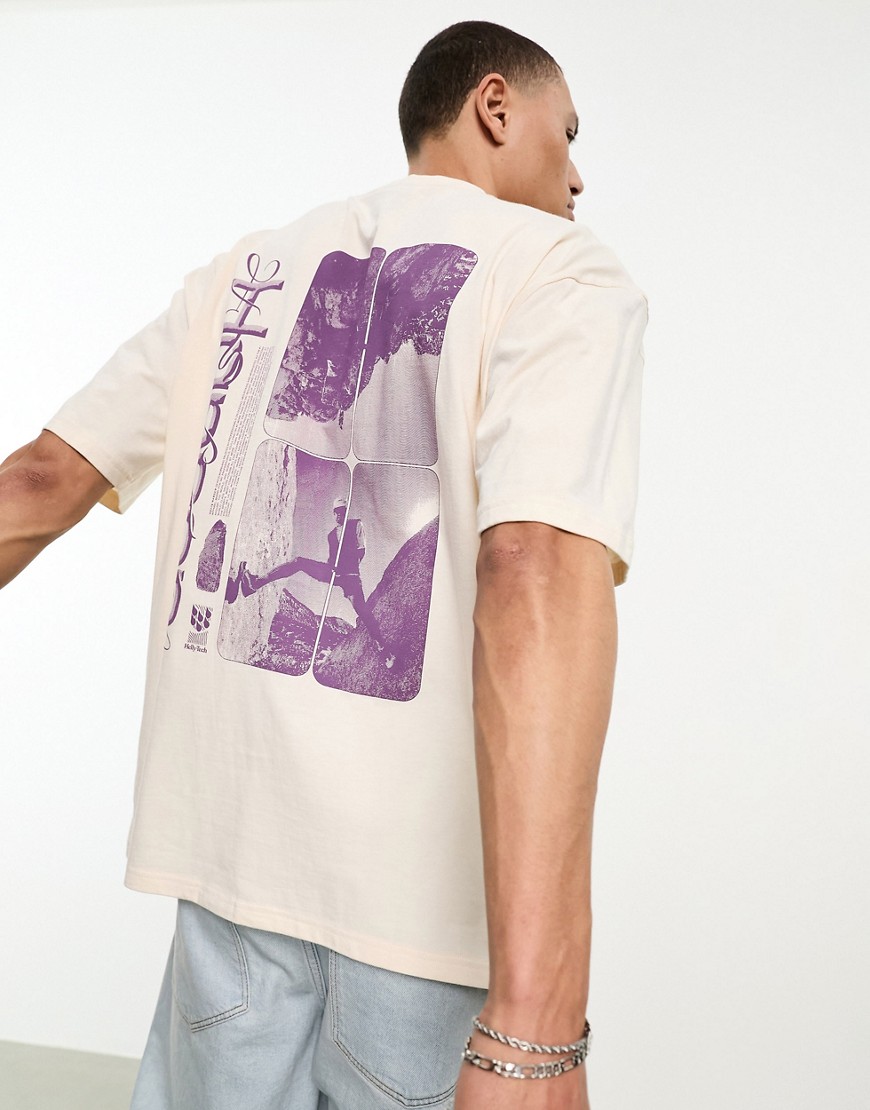 helly hansen - play - t-shirt color crema con stampa sul retro-neutro