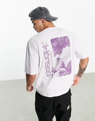 Helly Hansen Play unisex oversized t-shirt with back print in lilac
