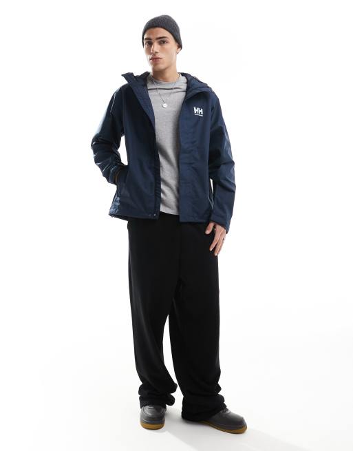 Helly Hansen Seven j rain jacket in navy | ASOS