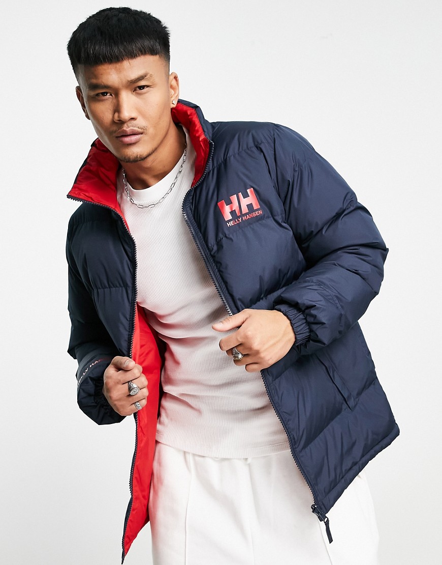 helly hansen urban reversible jacket in navy/red