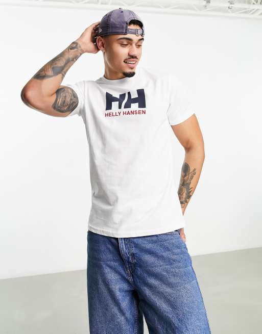 Helly Hansen – Vit t-shirt med logga på bröstet