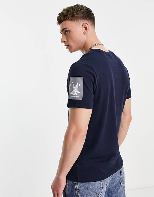 Men Helly Hansen YU Patch t-shirt in navy 