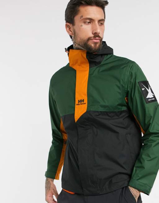 Helly Hansen Yu rain jacket in khaki orange