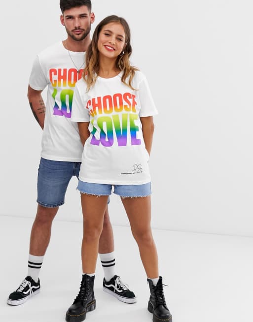 choose love t shirt rainbow