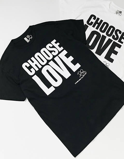 Help Refugees – Choose Love – Czarny t-shirt unisex z organicznej bawełny