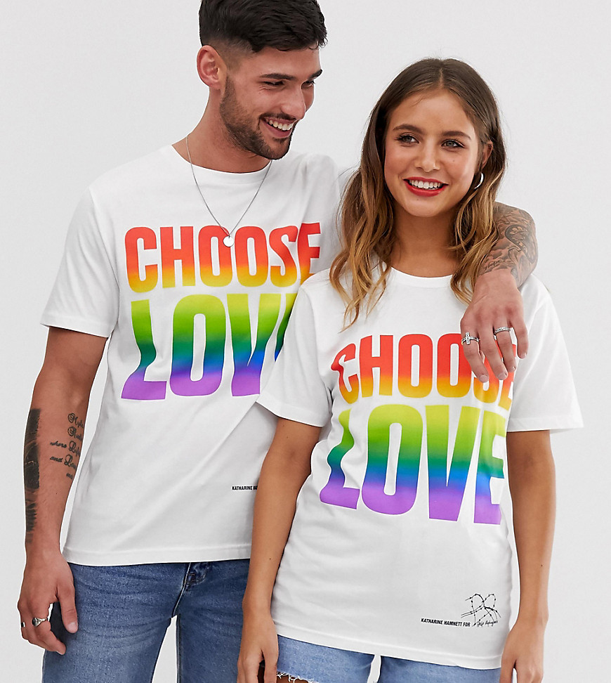 Help Refugees – Choose Love – Regnbågsfärgad t-shirt i ekologisk bomull-Svart