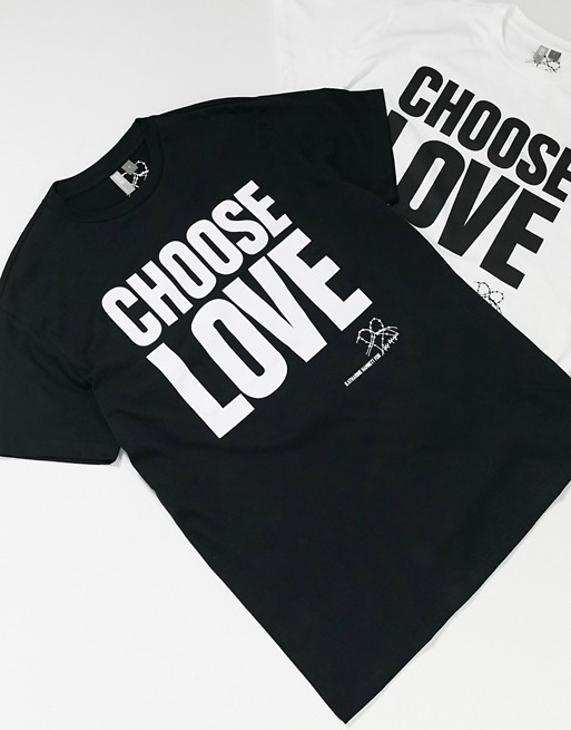 Help Refugees Choose Love unisex t-shirt in organic cotton in black