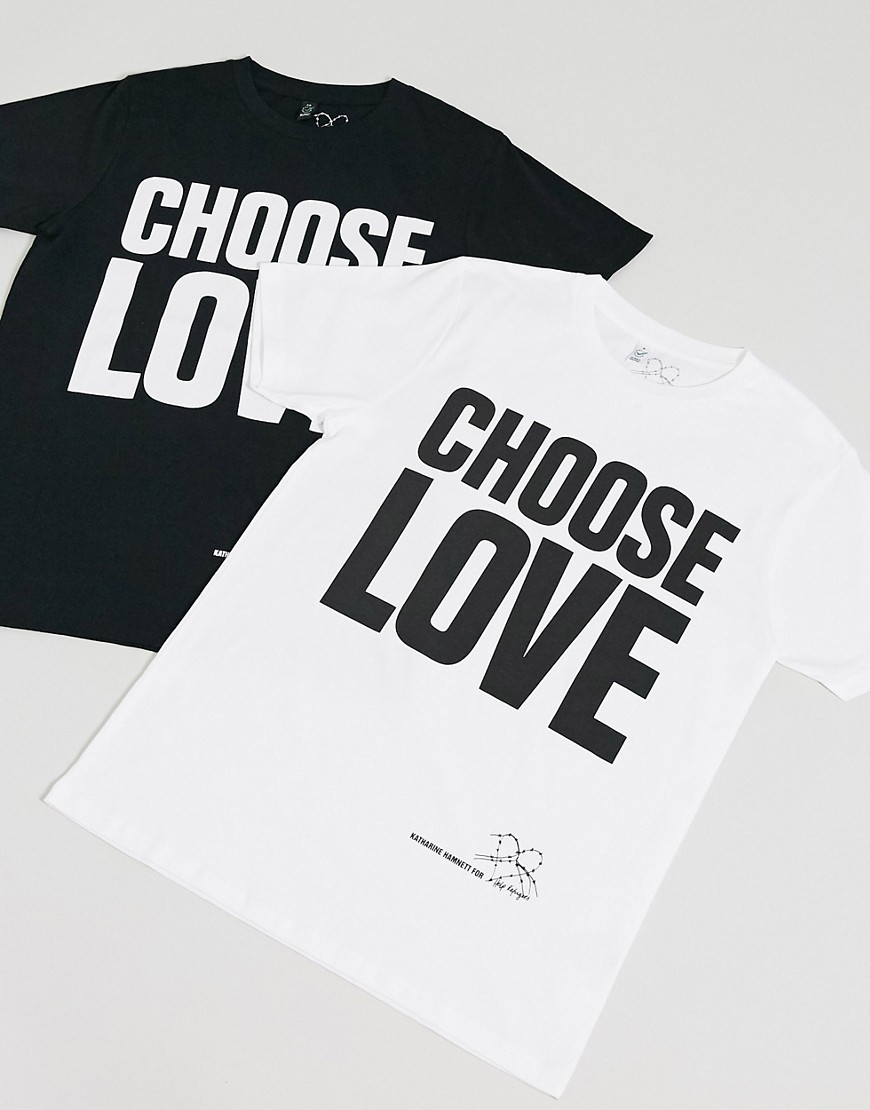 Help Refugees - Choose Love - Unisex T-shirt van organisch katoen in wit
