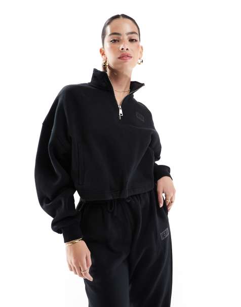 Hera collective cropped sweatshirt in black - view 1