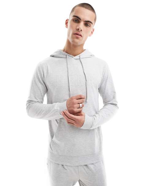 Hera focus lightweight slim fit hoodie in grey marl - view 1