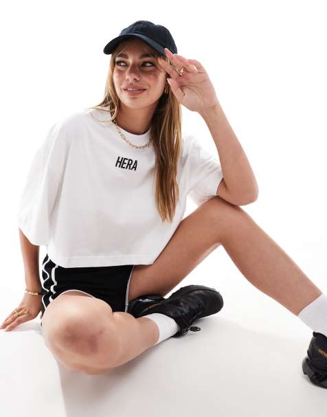 Hera icon cropped t-shirt in white - view 1